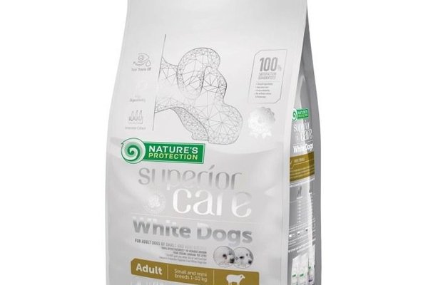 Nature's Protection Superior Care White Dogs - Hrana Completa pentru Caini Mici cu Blana Alba, 10 kg