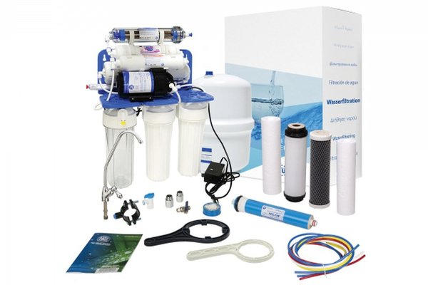 Purificator apa cu osmoza inversa Aquafilter in 7 trepte si pompa booster