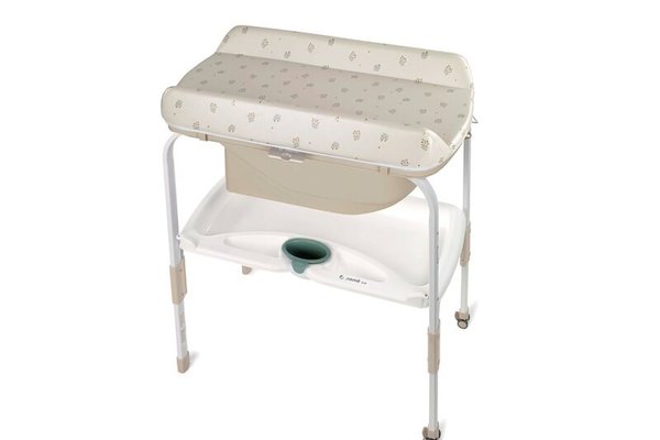Cadita de baie Jane Flip 2 in 1 cu suport si masuta de infasat - Ergonomica si practica pentru bebelusi