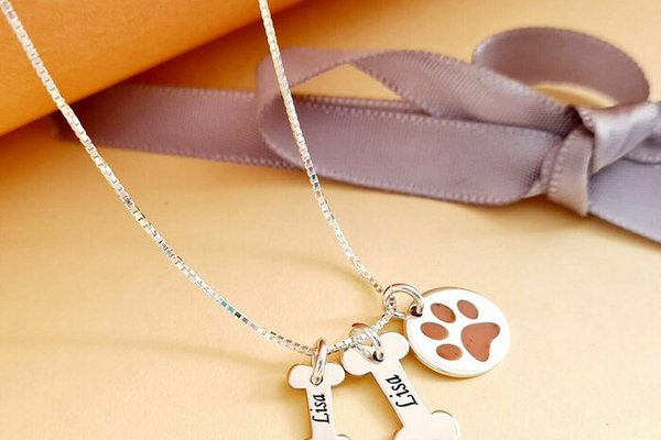 Lantisor personalizat - Oase si Labuta decorata cu email - Argint 925