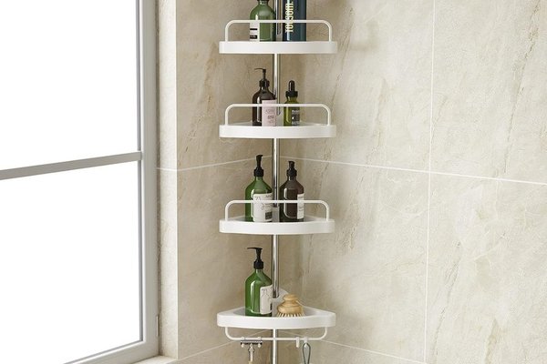 Etajera colt pentru baie si dus, 4 sau 5 rafturi, inaltime ajustabila 320 cm