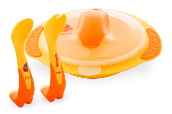 Set boluri in forma de morsa cu tacamuri, galben, PUR