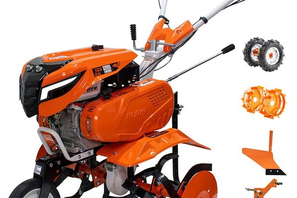 Motosapa RURIS 7500ACC4, 7 CP, Benzina,roti cauciuc 4.00-8, plug, adaptor, roti metalice 350, fara manicot, set contragreutati 10kg