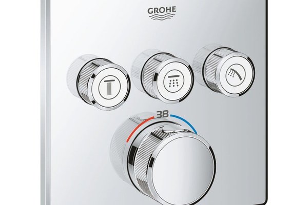 Baterie dus Grohe Grohtherm SmartControl termostat, patrata cu 3 iesiri,fara corp incastrat-29126000