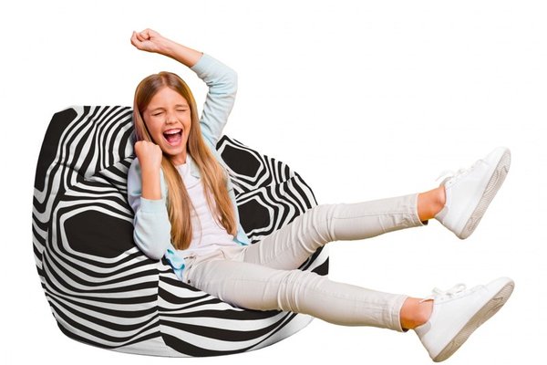 Fotoliu Puf Bean Bag tip Para L abstract zebra