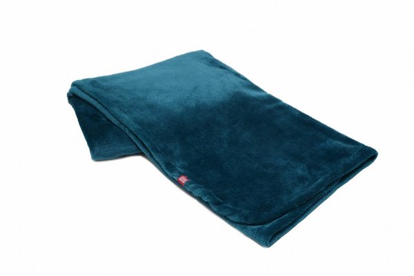Paturica pufoasa de plus turcoaz KidsDecor din polyester 120x150 cm