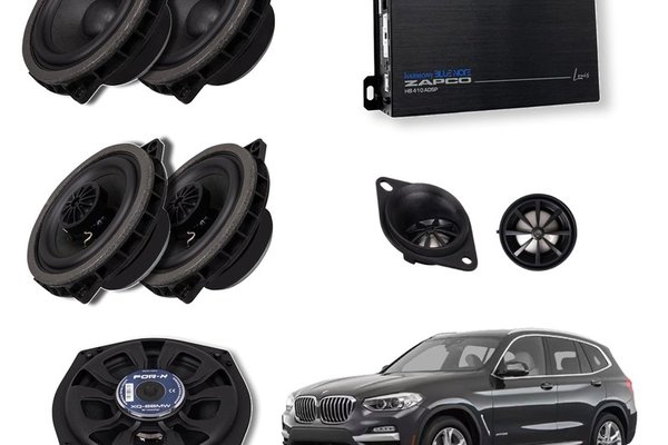 Pachet sistem audio Plug&Play For-X dedicat BMW Basic XQ-45C XQ-452BMW + Amplificator Zapco HB 410 ADSP + Conectica dedicata