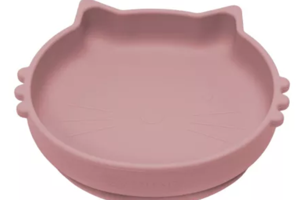 Bol din silicon Kitty II, 6 luni+, Old Rose, Appekids