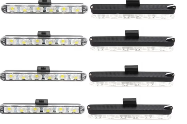 Set 8 lumini stroboscop galbene 6 LED grila telecomanda 12V