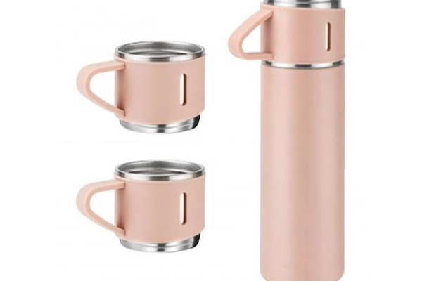 UB Termos 500 ml + 2 cesti otel inoxidabil roz