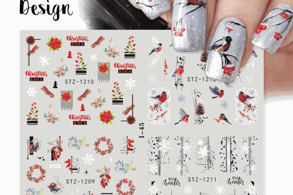 Tatuaj Decor Unghii Modele Iarna/Craciun 4 in 1- I-45