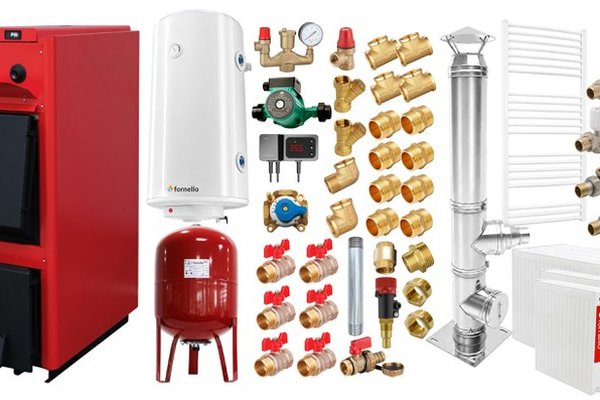 Centrala pe combustibil solid Fornello T-PRO 40 kW - Pachet complet cu accesorii