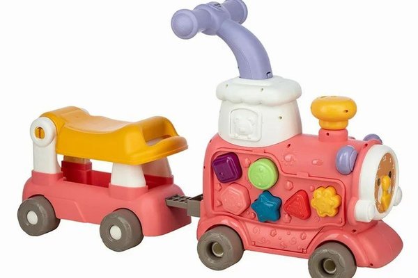 Antemergator 5 in 1 Magic Train Free2Move, panou educational cu sunete si lumini, roz