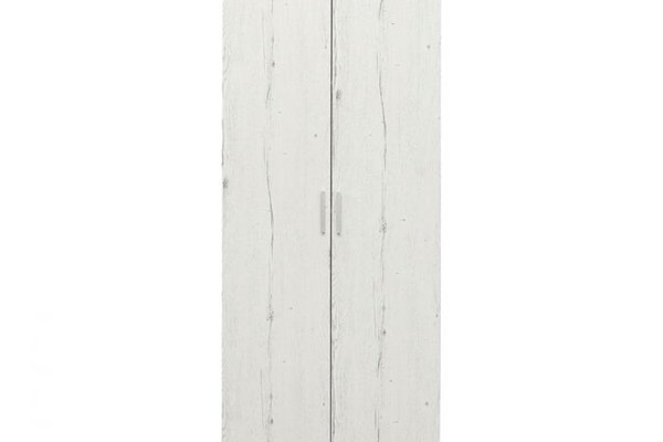 Dulap CORINNE, 2 usi, 1 raft, bara de haine, alb Elvetia, 80x50x188 cm