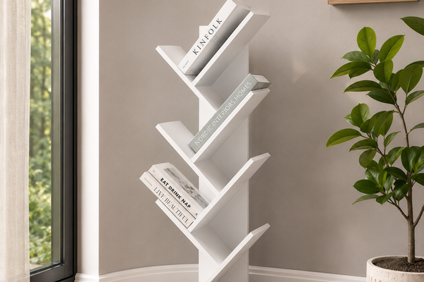 Biblioteca decorativa tip copac 122 x 44 x 24 cm, PAL melaminat 18 mm