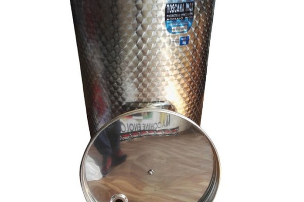 Butoi inox cu capac flotant si fund plan, 200L, Toscana Italy