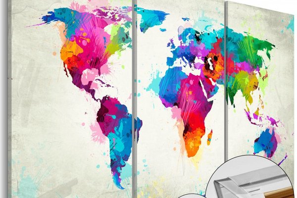 Tablou din plută - Colourful Expression [Cork Map] 120x80 cm