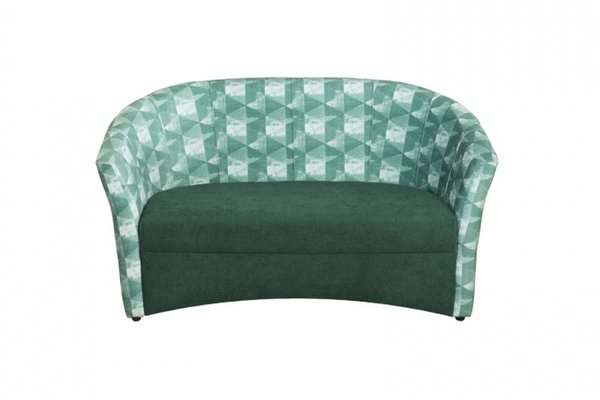 Canapea CAFENEA PRINT fixa, 2 locuri, verde + stofa print Geo 03, 140x65x78 cm