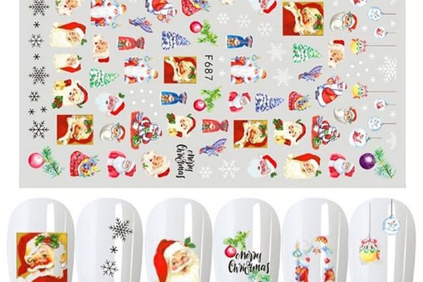 Sticker decor unghii model iarna f687