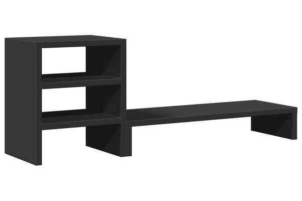 Suport pentru monitor cu organizator de birou din lemn negru