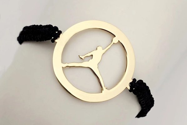 Bratara sportiva Jordan decupata din argint 925 placat cu aur galben 18K