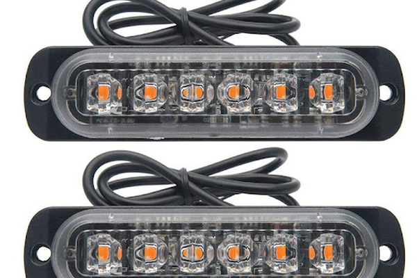 Set 2 x Lumini de Avertizare 6 LED pentru platforma ATV Tractor Jeep Off Road