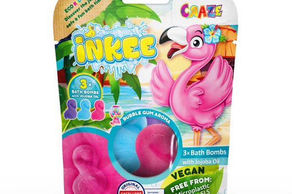 Bombe de baie Inkee 3 bucati asortate in forma de Flamingo Craze