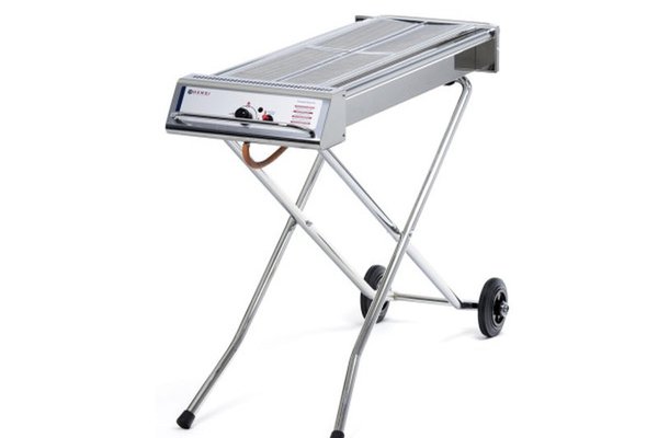 Gratar Barbecue, Inox, Alimentare Gaz, Suprafata Grill 86x26 cm, 7.5 kW, Baza Pliabila si Mobila, Hendi Xenon Pro