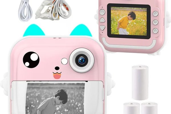 Cameră Foto Digitală pentru Copii cu Imprimare Instant - 24MP, Display Color de 2.4 inch, Focalizare Automată