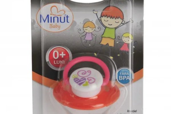 Suzeta blister Minut Baby 0+ portocalie