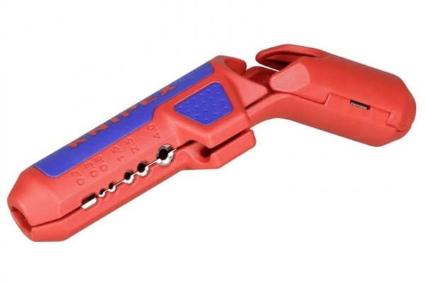 Taietor de teava ondulata si dezizolator ErgoStrip Knipex 16 95 01 SB, O13-32 mm