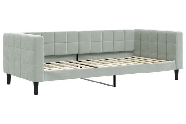 Cadru de pat extensibil gri deschis 90x200 cm din catifea