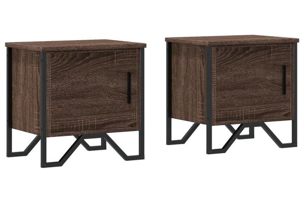 Set Noptiere Stejar Maro, 2 Buc., 40x30x40 cm, Lemn Prelucrat