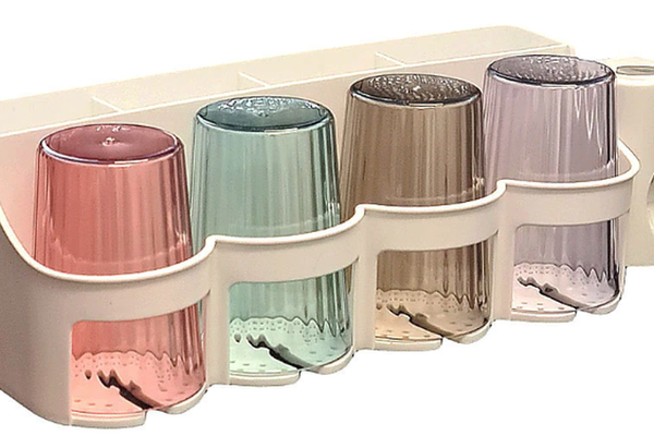 Organizator baie RA-875B cu carlige si dozator pentru pasta de dinti