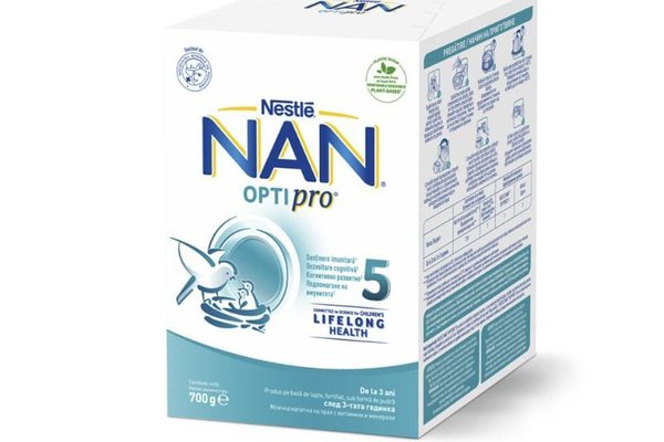 Lapte praf NAN 5 Optipro, de la 3 ani, 700 g, Nestle