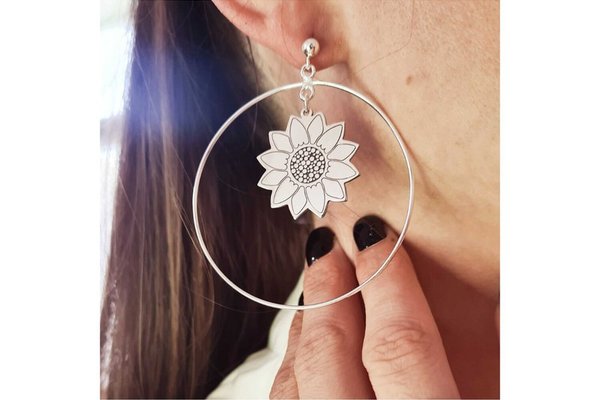 Cercei BIG HOOPS cu simboluri personalizabile - Argint 925 - Inchizatoare cu surub