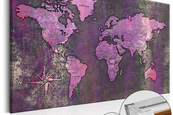 Tablou din plută - Amethyst Map [Cork Map] 90x60 cm