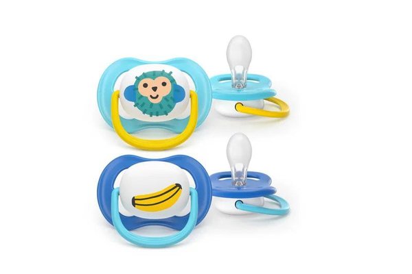 Set 2 suzete ortodontice Philips Avent Ultra Air, Fara BPA, 6-18 luni, Albastru