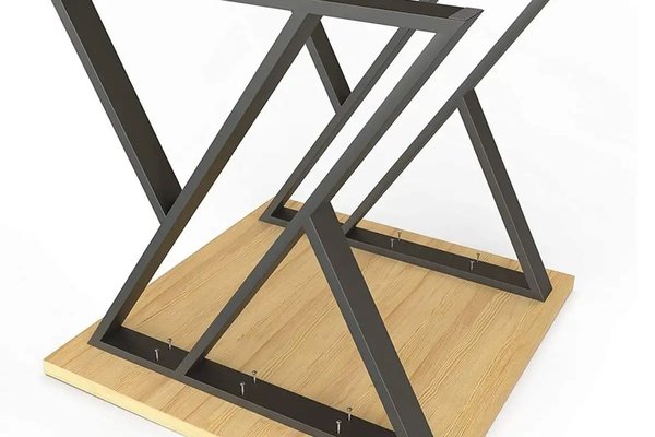 Picioare de masa Homs, Metal Negru, 70x72 cm, Set 2 bucati