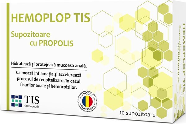 Supozitoare Hemoplop Tis cu Propolis - 10 Bucati, Tis Farmaceutic
