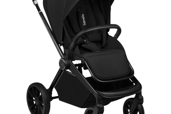 Carucior sport Lionelo Mika Plus - Cadru din aluminiu, Copertina XXL, Spatar reglabil, Accesorii incluse, Pana la 22 kg, 6-48 luni, Negru