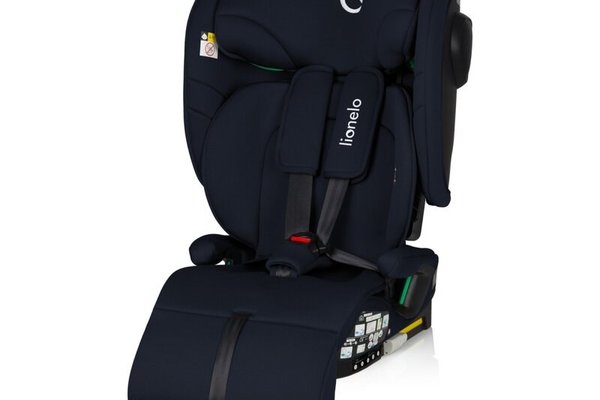 Scaun auto pliabil Lionelo Nelly i-Size pentru copii, 76-150 cm, cu tetiera si spatar ajustabile, sistem Isofix, albastru