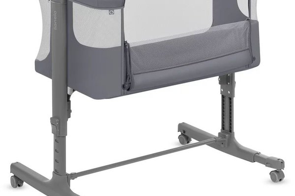 Patut co-sleeper Lionelo Aurora 3 in 1 cu leganare si saltea T25, reglabil pe inaltime, geanta transport, 85x60x66 cm, Granit