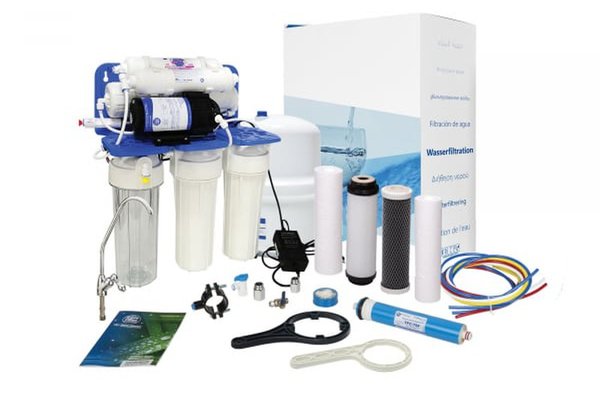 Purificator apa cu osmoza inversa Aquafilter in 5 trepte si pompa booster