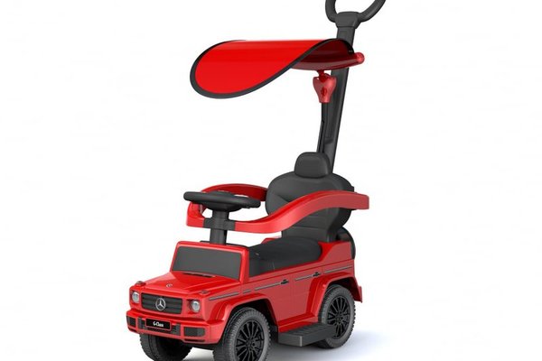 Masinuta premergator pentru copii, 2 in 1, Mercedes G350d cu parasolar, rosu