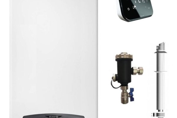 Centrala termica in condensatie Ariston Cares S 24 kW, kit evacuare inclus si Salus IT500 wifi termostat ambient cu control prin internet si Filtru Antimagnetita