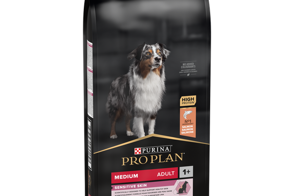 PURINA PRO PLAN ADULT Sensitive Skin, Talie Medie, Somon, 14 kg