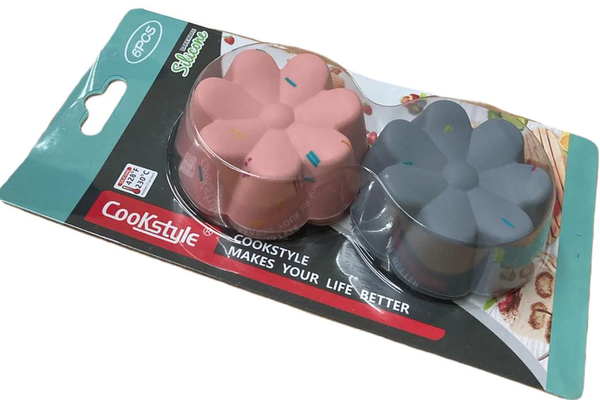 Set 6 forme din siliconin forma de floare pentru briose