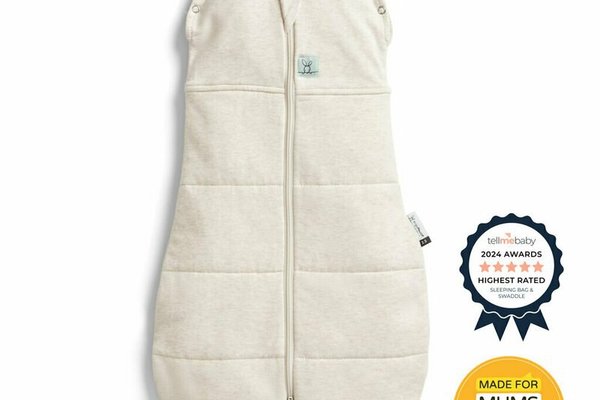 Sistem ErgoPouch 2 in 1 pentru Infasat si Sac de Dormit, 6-12 Luni, 8-10 kg, TOG 2.5, Bumbac Organic, Bej
