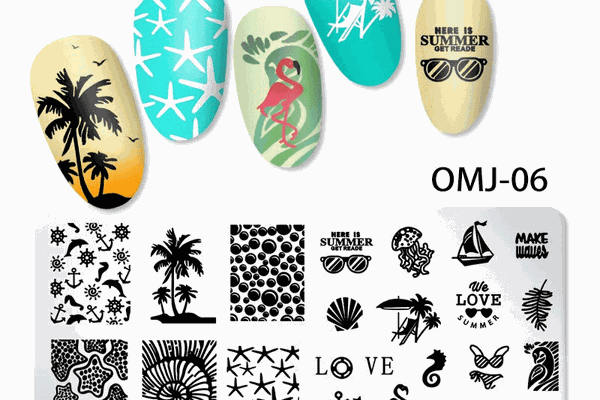 Matrita de unghii pentru stampila summer trends OMJ-06